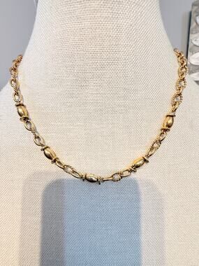 Vintage Napier Gold Tone Link Necklace 28”